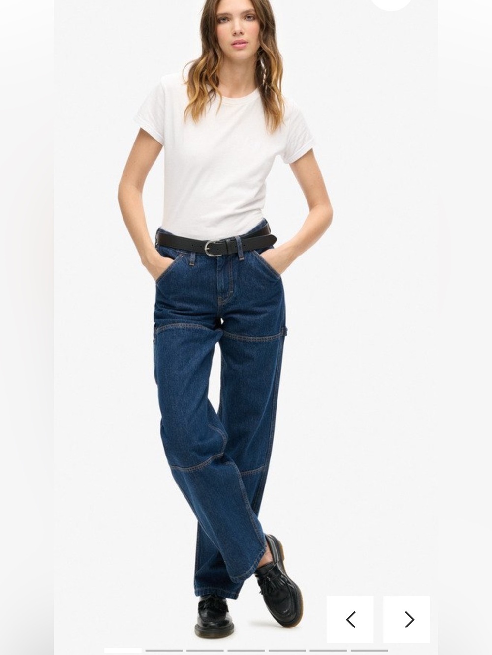 Superdry Organic Cotton Carpenter Jeans NWOT Blue Wide Leg 28/30